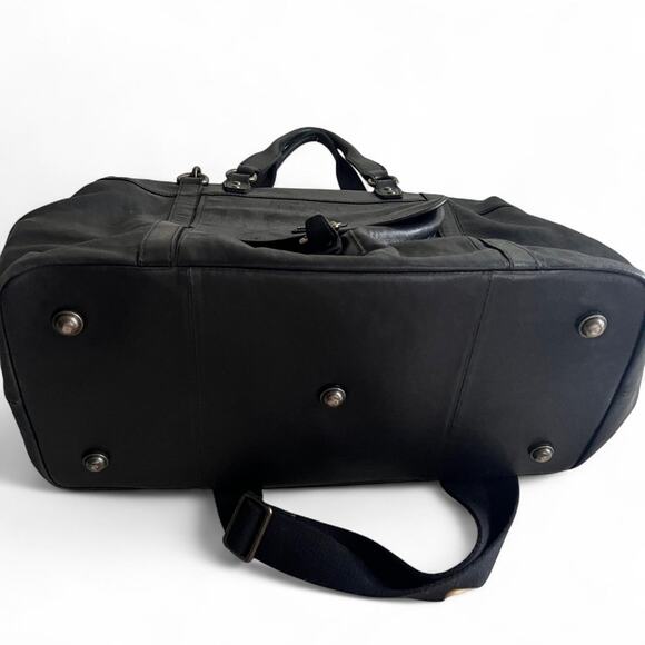 Fossil Framed Doctors Vintage Black Leather Weekender Travel Bag Overnight - Picture 5 of 8